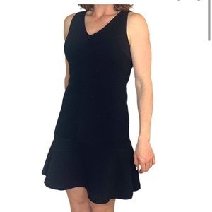 Ann Taylor LOFT chevron textured black dress